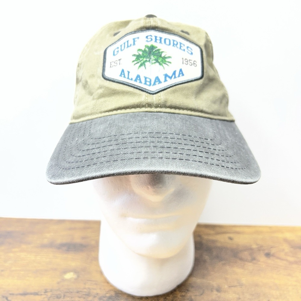 Gulf Shores Alabama Army Green Baseball Hat‎ Adjustable Beach Souvenir Cap Surf